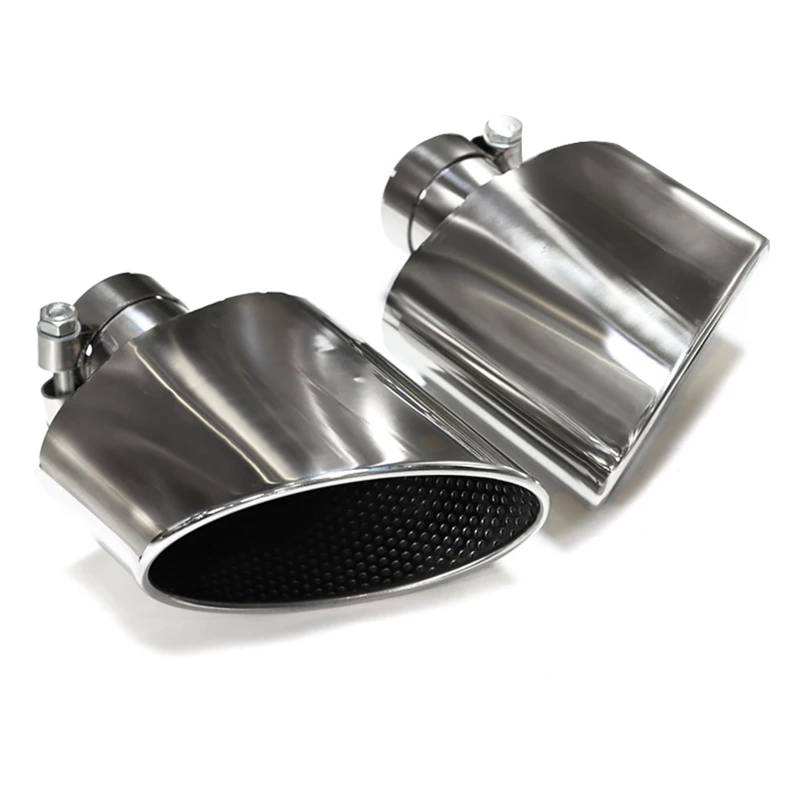 Endrohrblenden Für A4 A5 A6 A7 Upgrade Für RS4 RS6 RS5 RS7 Ovaler Auspuff Endrohr Auspuffanlage Autozubehör Auto Auspuffblende(Silber) von YSQIFBABD