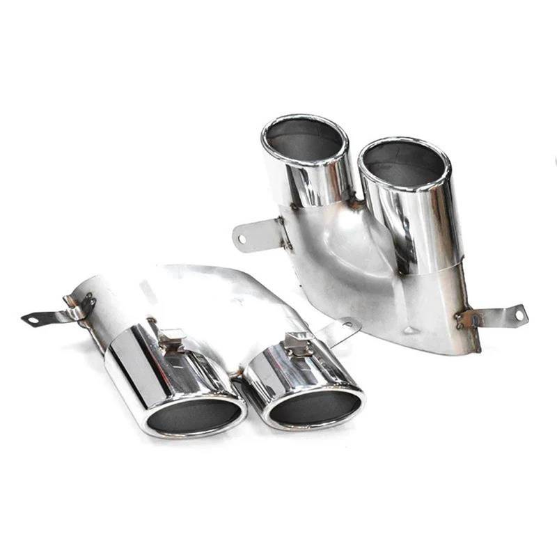 Endrohrblenden Für A6L A7L 2016 Bis 2018 Square Port Schalldämpfer Auspuff Endrohr Upgrade Für S6 S7 Sport Quad Exit Auspuffanlage Auto Auspuffblende(Silber) von YSQIFBABD
