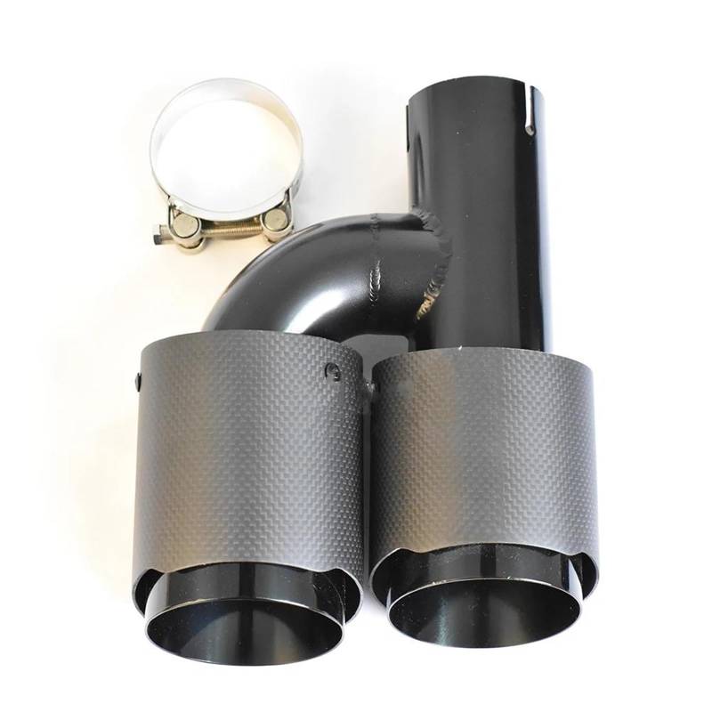 Endrohrblenden Für Den Linken Auslass 89 Mm 3,50 Zoll Schwarz Edelstahl Leinwandbindung Matt Carbon Auto Auspuffanlage Schalldämpfer Spitze Endrohr Auto Auspuffblende(67-89mm) von YSQIFBABD