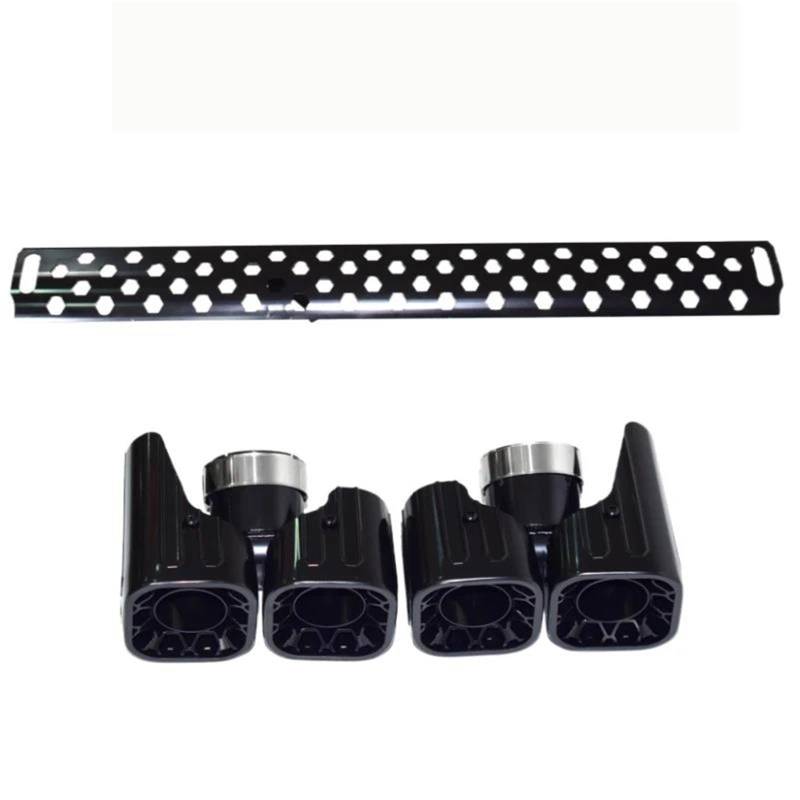 Endrohrblenden Für Land Für Rover Für Defender 90 110 2020-2022 Hinteres Auspuffendrohr Edelstahl Vier-Auslass-Rechteck-Schalldämpferspitze Auto Auspuffblende(3.0T Black) von YSQIFBABD