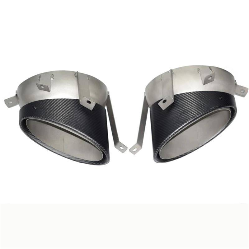 Endrohrblenden Für R8 2010-2015 Runde Carbon Fiber Endrohr Auspuff Schalldämpfer Spitze Düse Auspuff Kopf Auto Auspuffblende(Silver B) von YSQIFBABD