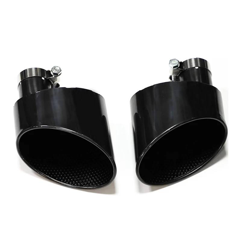 Endrohrblenden Ovale Auspuffblende Für A3 A4 A5 A6 A7 Upgrade Auf Für RS3 RS4 RS5 RS6 RS7 Look Endrohrblende Auspuffanlage Schalldämpferblende Auto Auspuffblende(Black A) von YSQIFBABD