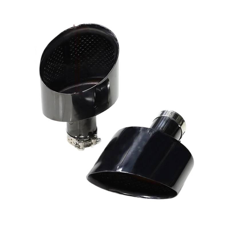 Endrohrblenden Ovale Auspuffblende Für A3 A4 A5 A6 A7 Upgrade Auf Für RS3 RS4 RS5 RS6 RS7 Look Endrohrblende Auspuffanlage Schalldämpferblende Auto Auspuffblende(Black C) von YSQIFBABD