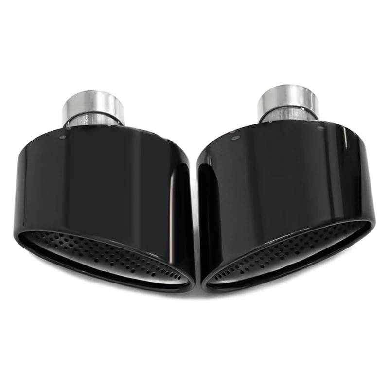 Endrohrblenden Ovale Auspuffblende Für A4 A5 A6 A7 Bis Für RS4 RS5 RS6 RS7 Look Endrohrblende Auspuffanlage Schalldämpferblende Auto Auspuffblende(Schwarz) von YSQIFBABD