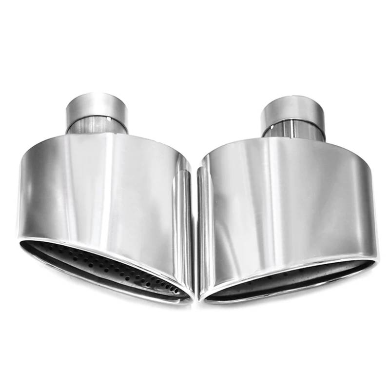 Endrohrblenden Ovale Auspuffblende Für A4 A5 A6 A7 Bis Für RS4 RS5 RS6 RS7 Look Endrohrblende Auspuffanlage Schalldämpferblende Auto Auspuffblende(Silber) von YSQIFBABD