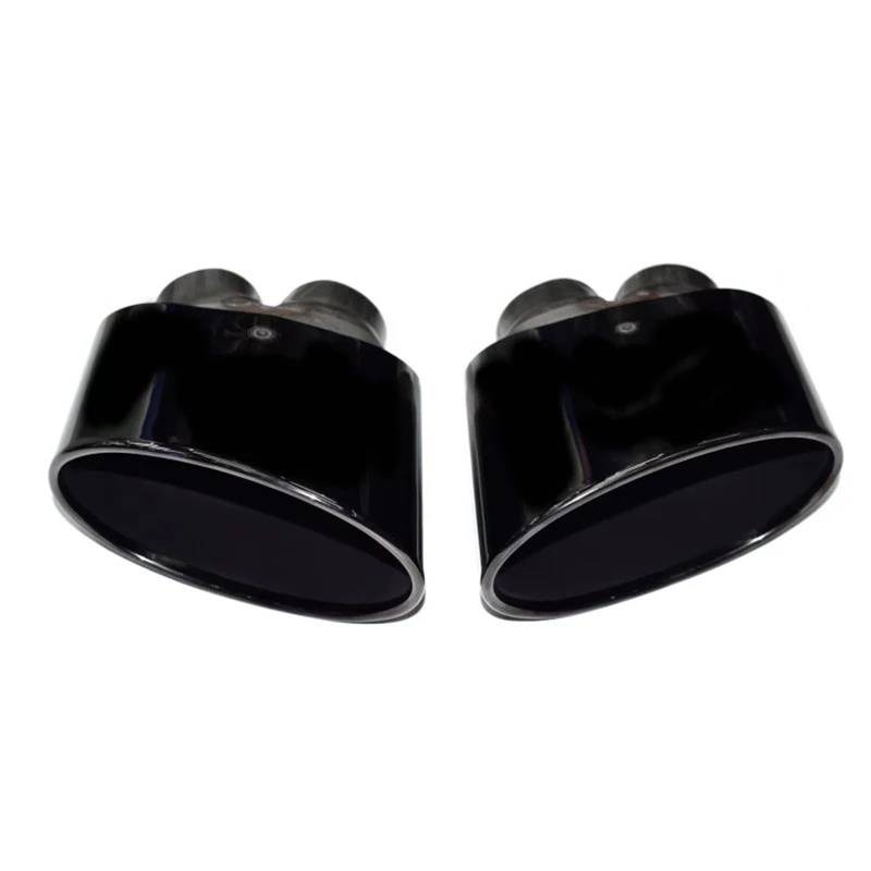 Endrohrblenden Ovale Auspuffspitze Für S4 S5 S6 S7 S3 Für RS4 RS5 RS6 RS7 RS3 Doppelanschluss-Auspuffanlage Schalldämpfer-Endrohrspitze Auto Auspuffblende(Schwarz) von YSQIFBABD