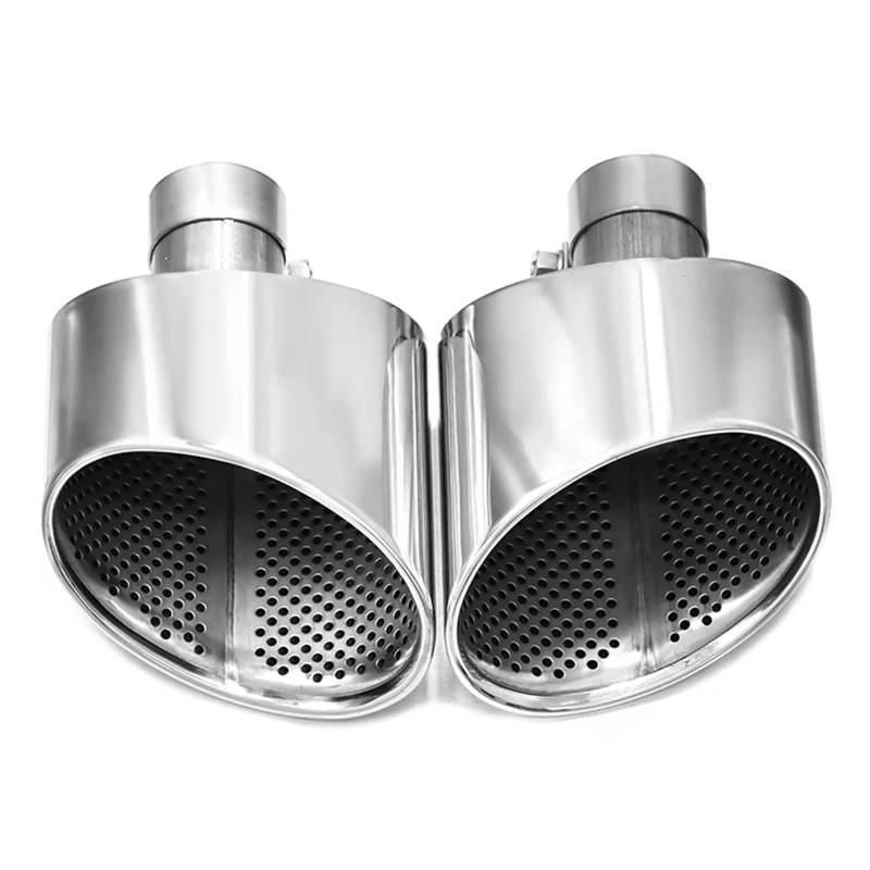 Endrohrblenden Ovale Auto-Auspuffblende Für A4 A5 A6 A7 Upgrade Für RS4 RS5 RS6 RS7 Look Schalldämpferblende Auspuffrohr Auspuffanlage Auto Auspuffblende(Silber) von YSQIFBABD
