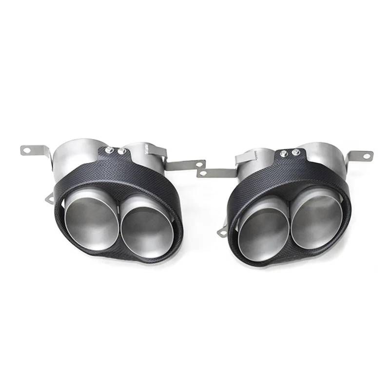 Endrohrblenden Ovaler Auspuff Für RS6 RS7 Carbonfaser-Endrohre Für C7-Auspuffrohrumrüstung Schalldämpferdüse Auspuffkrümmer Auto Auspuffblende von YSQIFBABD
