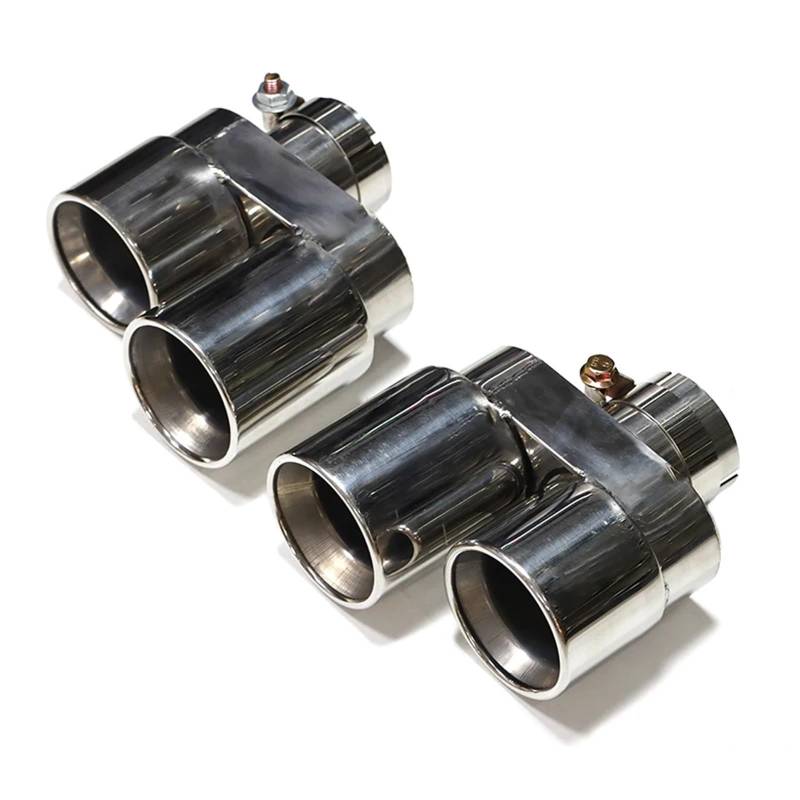 Endrohrblenden Quad Auspuffblende Für G20 G21 330i 330d 330e Schalldämpferblende Auspuffanlage Düse Auspuffrohr Endrohr Tuning Auto Auspuffblende(Silber) von YSQIFBABD