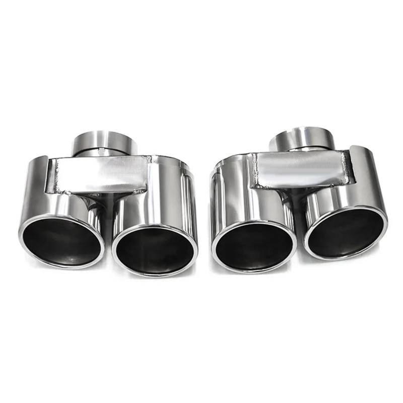 Endrohrblenden Quad Auspuffblende Für G22 G26 420i 430i 425i Schalldämpferblende Auspuffrohr Düse Auspuffanlage Endrohr Tuning Auto Auspuffblende(Silber) von YSQIFBABD