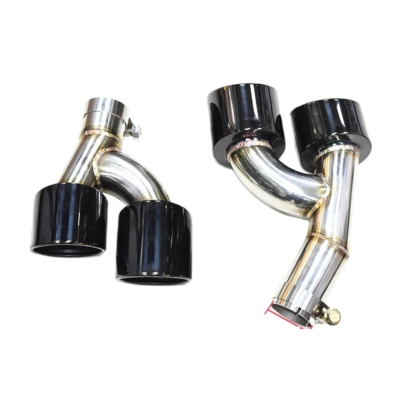 Endrohrblenden Quad Auto Auspuff Tipp Für G22 G23 G26 430i 425i 2021 + Schalldämpfer Spitze Auspuff System Endrohr Düse Auto Auspuffblende(Black 60mm) von YSQIFBABD