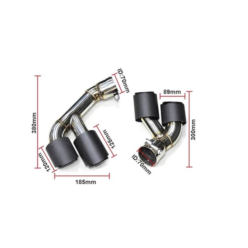 Endrohrblenden Quad-Auto-Auspuffblende Für F15 X5 35i 2014-2018 UP X5M Look Schalldämpferblende Edelstahl Auto-Auspuffrohr Endrohr Auto Auspuffblende(Schwarz) von YSQIFBABD