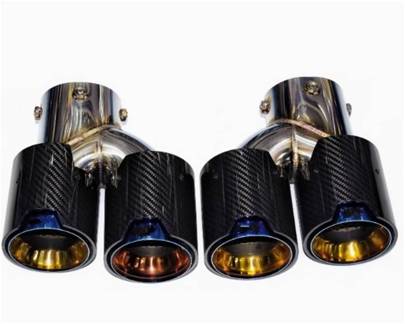 Endrohrblenden Quad Auto Carbon Fiber Auspuff Endrohr Für G22 G23 G26 Für M440i 2019 + Auspuff Schalldämpfer Spitze Düse Auto Auspuffblende(Carbon B) von YSQIFBABD