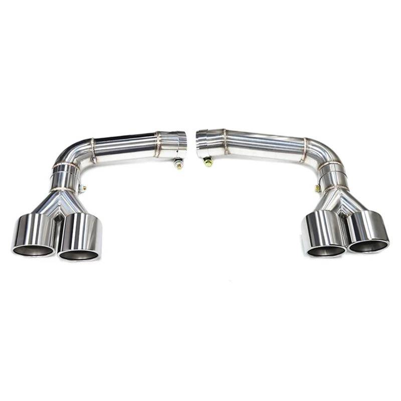 Endrohrblenden Quad Carbon Fiber Auspuff Spitze Für 2019-2023 Für Q8 Schalldämpfer Spitze Auspuff System Endrohr Tunning Düse Auto Auspuffblende(Silber) von YSQIFBABD