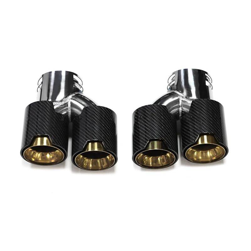Endrohrblenden Quad Carbon Fiber Auspuff Tipp Für G22 G23 Für M440i 2021 2022 Dual Auspuffrohr Schalldämpfer Spitze Auspuff System Düse Endrohr Auto Auspuffblende(Carbon look O) von YSQIFBABD