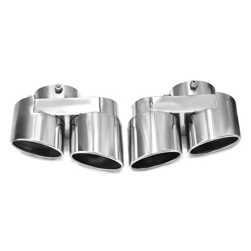 Endrohrblenden Quad Carbon Fiber Auspuffblende Auspuffblende Für X5 G05 X6 G06 X7 G07 2019+ Endrohr Auspuffblende Auto Auspuffblende(Silber) von YSQIFBABD
