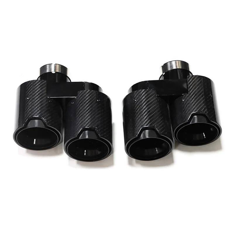 Endrohrblenden Quad Carbon Fiber Auspuffblende Für G20 G21 330i 330d 330e Schalldämpferblende Auspuffanlage Düse Auspuffrohr 2,5 Zoll Zoll Endrohr Auto Auspuffblende(Carbon look A) von YSQIFBABD