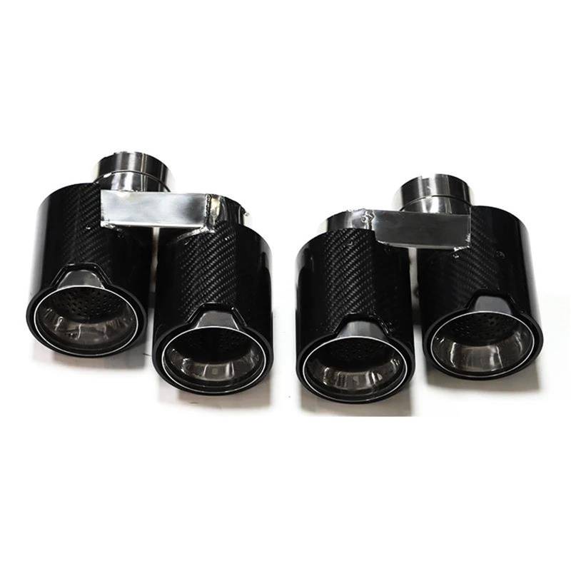 Endrohrblenden Quad Carbon Fiber Auspuffblende Für G20 G21 330i 330d 330e Schalldämpferblende Auspuffanlage Düse Auspuffrohr 2,5 Zoll Zoll Endrohr Auto Auspuffblende(Carbon look E) von YSQIFBABD