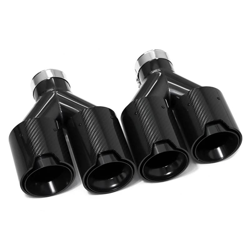 Endrohrblenden Quad Carbon Fiber Edelstahl Auspuffblende Für Universal Für Auspuffblenden Endrohre Endrohr Schalldämpferblenden Auto Auspuffblende(ID57MM) von YSQIFBABD