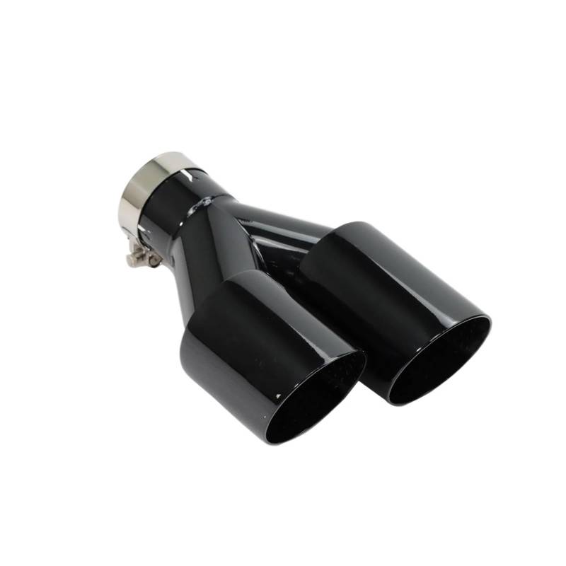 Endrohrblenden Universal-Auto-Auspuffenddüsen Des Schalldämpfer-Upgrades Schwarzer Edelstahl-Auspuff Racing Doppel-Auspuffspitzen Auto Auspuffblende(Left in63-out89) von YSQIFBABD