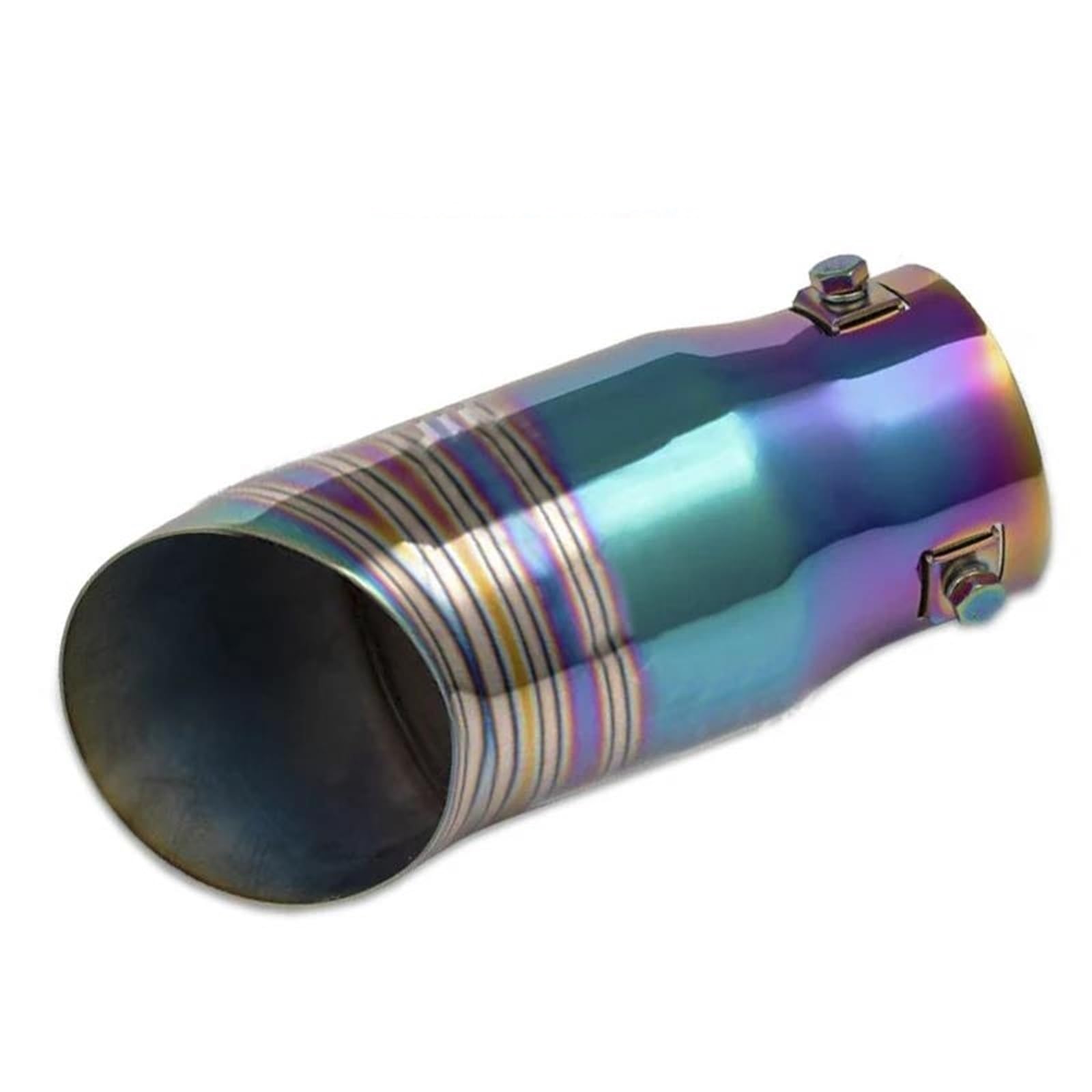 Endrohrblenden Universal Edelstahl Auto Auspuff Spitze Sound System Echappement Auto Modifizierte Zubehör 63mm Auto Auspuffrohr Schalldämpfer Auto Auspuffblende(Colorful) von YSQIFBABD