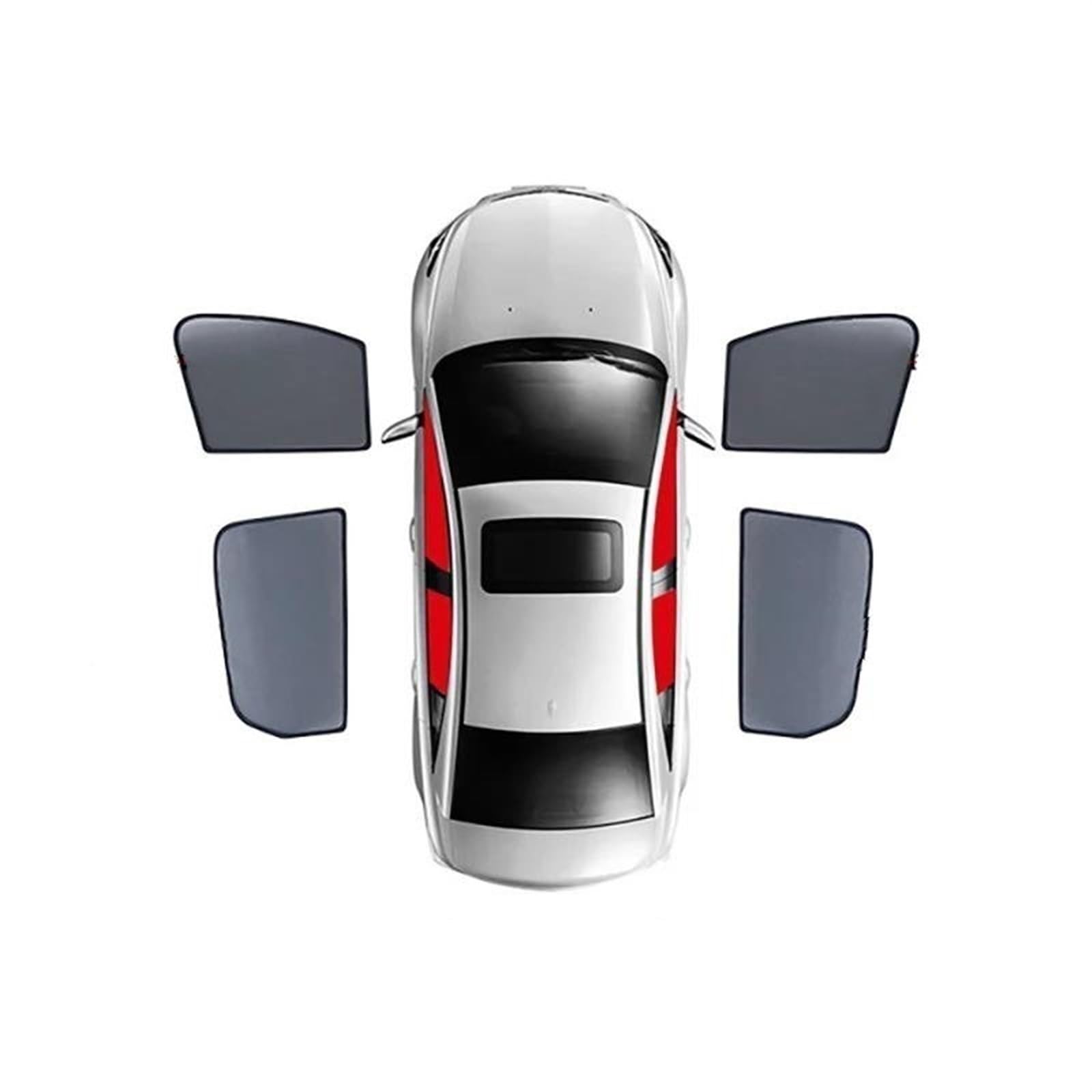 Sonnenschirm Auto Für Mercedes Für Benz Für EQC 2019-2024 Auto-Sonnenschutzschild Rückseite Babyfenster Sonnenschutzvisier Frontscheibenvorhang Sonnenschutz(4PCS Front Rear) von YSQIFBABD