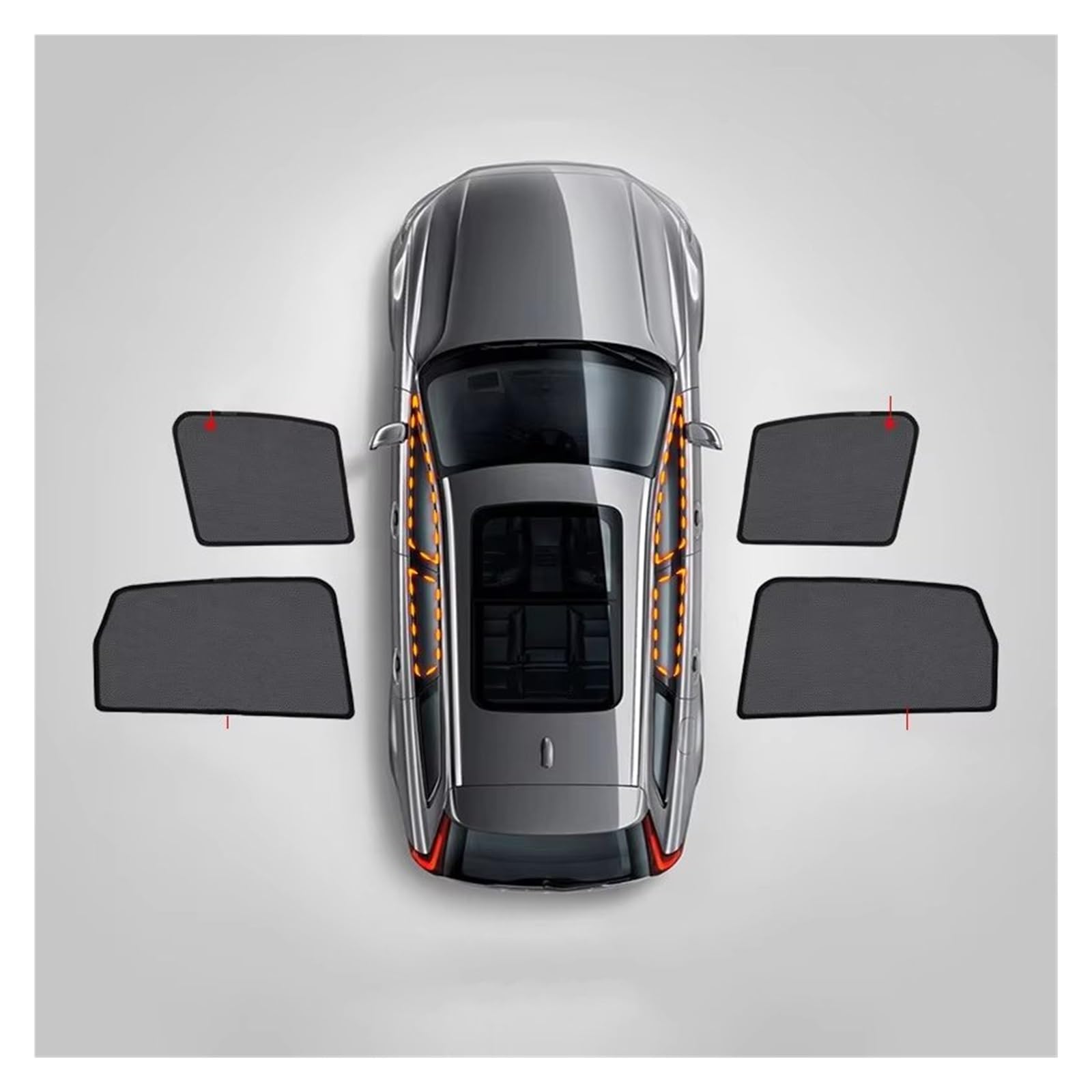 Sonnenschirm Auto Für Mercedes Für Benz Für G-Glas Für W463 1990-2018 Magnetischer Lichtdichter Sonnenschutz Für Die Vordere Hintere Seitenscheibe, Windschutzscheibenvorhang Sonnenschutz(4pcs) von YSQIFBABD