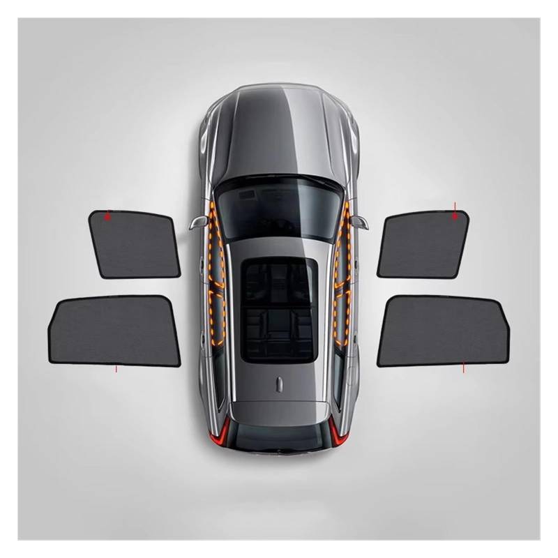 Sonnenschirm Auto Für Mercedes Für Benz Für G-Glas Für W463 1990-2018 Magnetischer Lichtdichter Sonnenschutz Für Die Vordere Hintere Seitenscheibe, Windschutzscheibenvorhang Sonnenschutz(4pcs) von YSQIFBABD