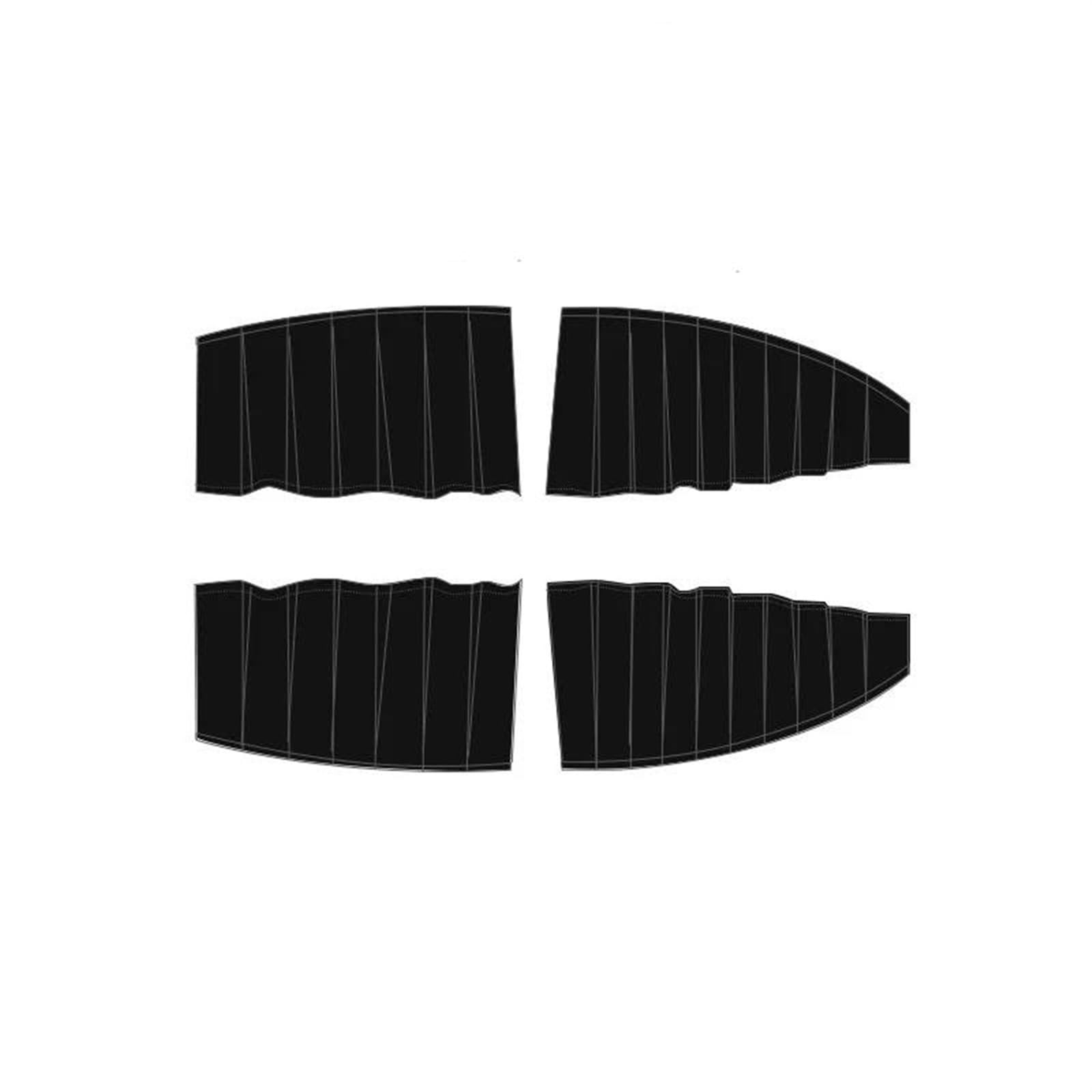 Sonnenschirm Auto Für Tesla Für Modell 3 2021-2023 Anti-uv-Fenster Sonnenschutz Seitenfenster Hochdichte Schienenvorhänge Für Camping-Sichtschutzvorhang Sonnenschutz(4PCS Black) von YSQIFBABD