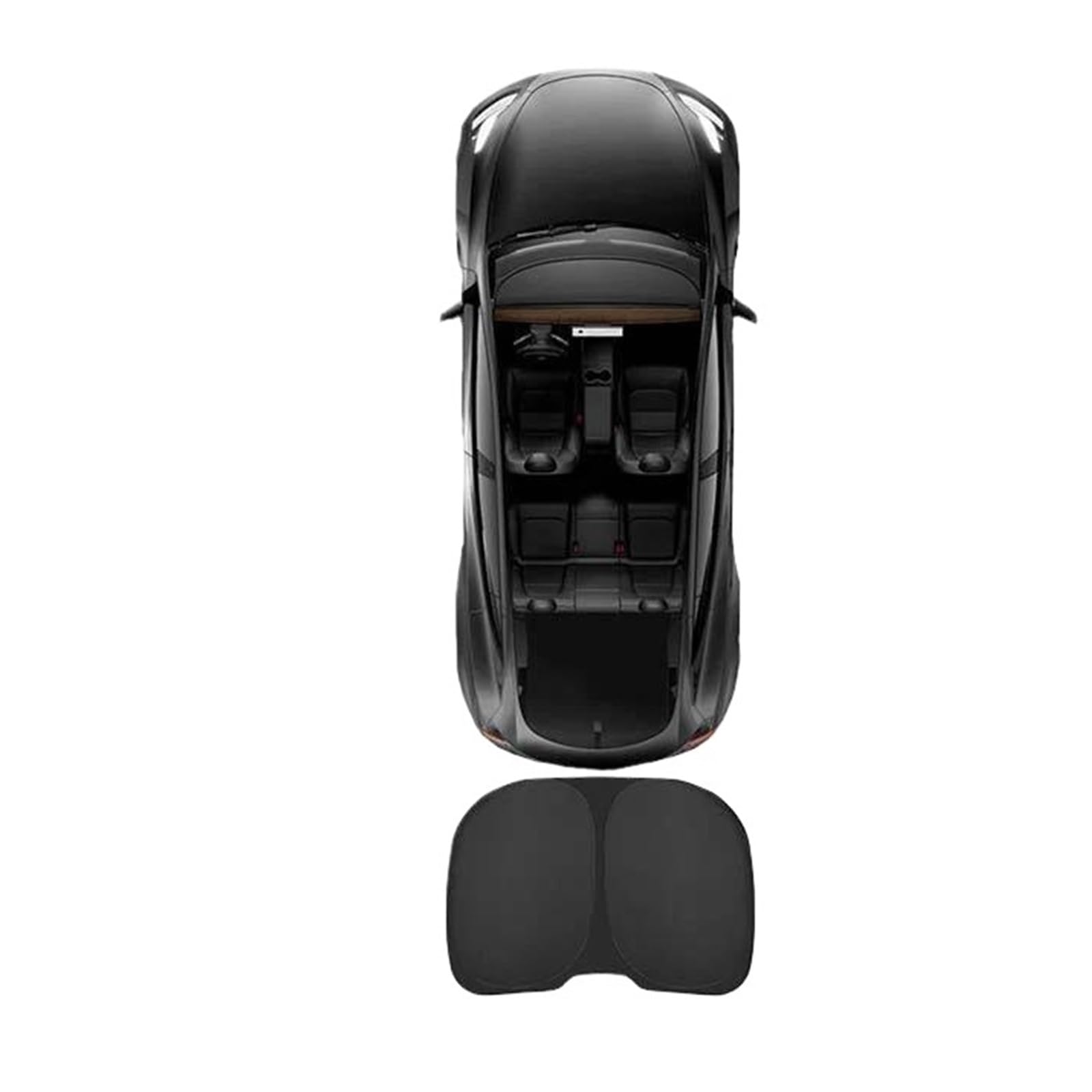 Sonnenschirm Auto Für Tesla Für Modell 3 Für Highland 2023-2024 Sichtschutz Sonnenschutz Maßgeschneiderter Seitenfenster-Schiebedach-Sonnenschutz Jalousie(Rear Windshield) von YSQIFBABD
