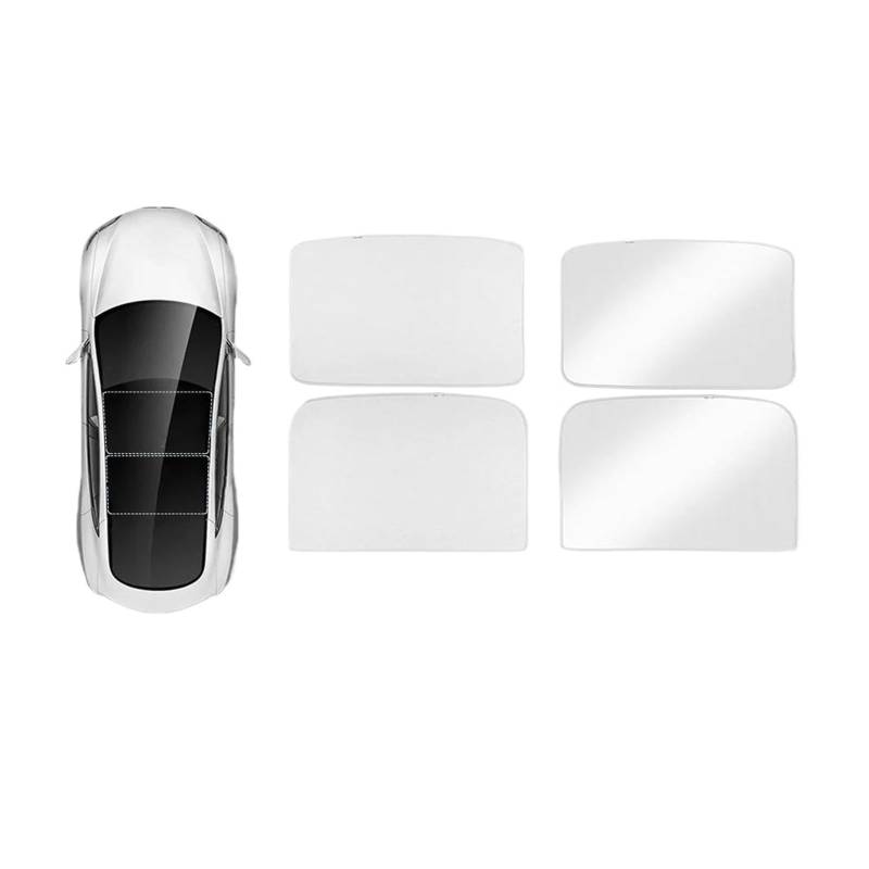 Sonnenschirm Auto Für Tesla Für Modell 3 Für Highland 2023-2024 Sichtschutz Sonnenschutz Maßgeschneiderter Seitenfenster-Schiebedach-Sonnenschutz Jalousie(Sunroof Polyester Gray) von YSQIFBABD