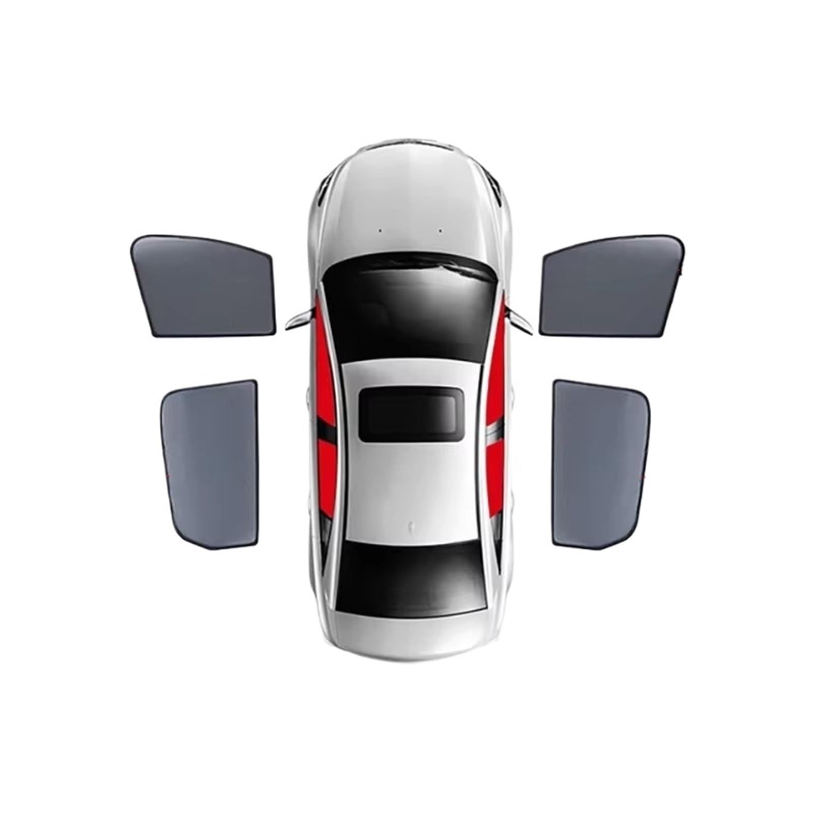Sonnenschirm Auto Für Volvo Für V60 Für MK2 2019-2024 Auto-Rückseiten-Babyfenster-Sonnenschutzschild Frontscheibenrahmen Vorhang Sonnenschutzvisier Sonnenschutz(4PCS Front Rear) von YSQIFBABD