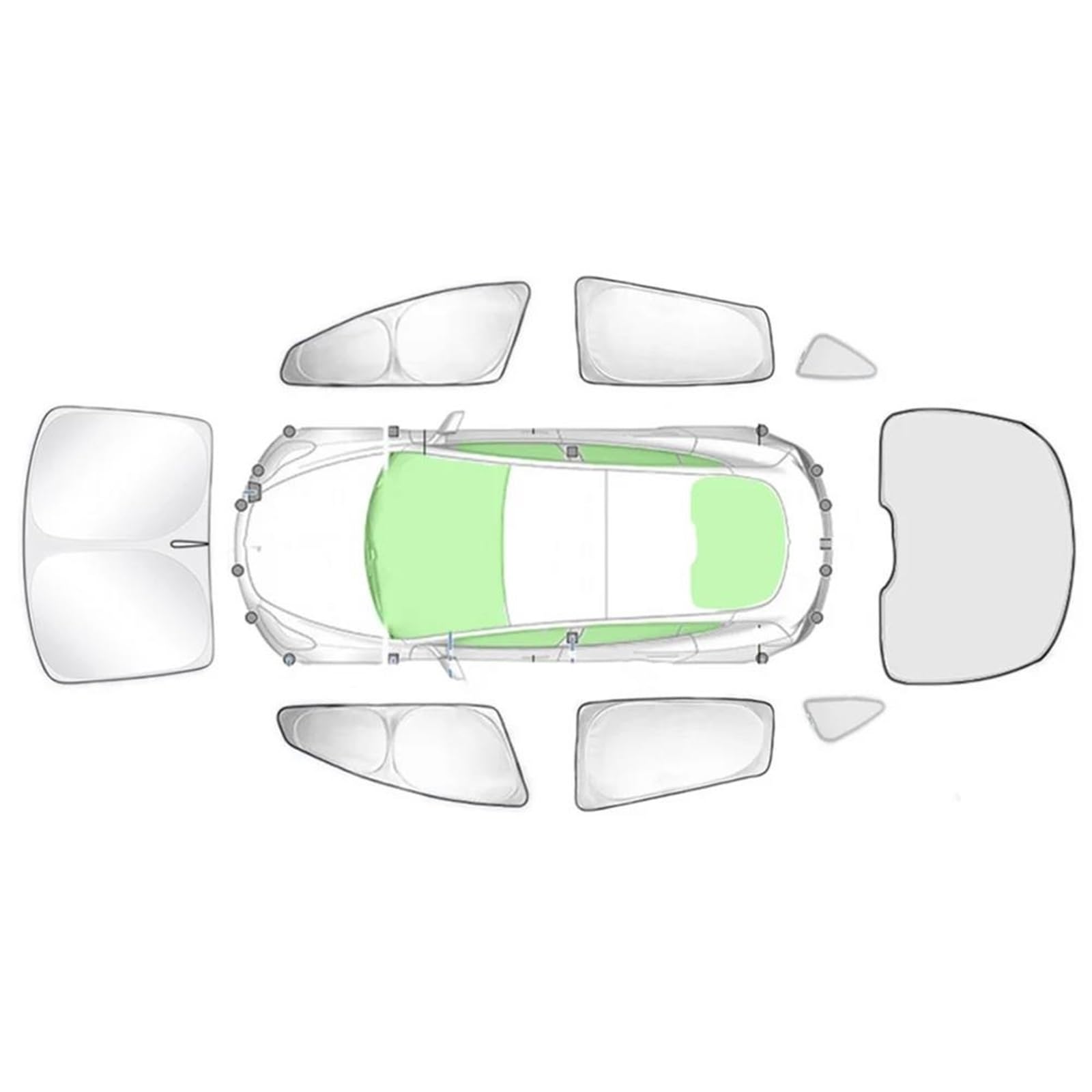 Sonnenschirm Auto Sonnenschutz Aus Silberbeschichtetem Stoff Für Tesla Für Modell Y 2020-2023 Sichtschutz Für Seitenfenster Jalousie Beschattung Campingzubehör Sonnenschutz(8PCS) von YSQIFBABD