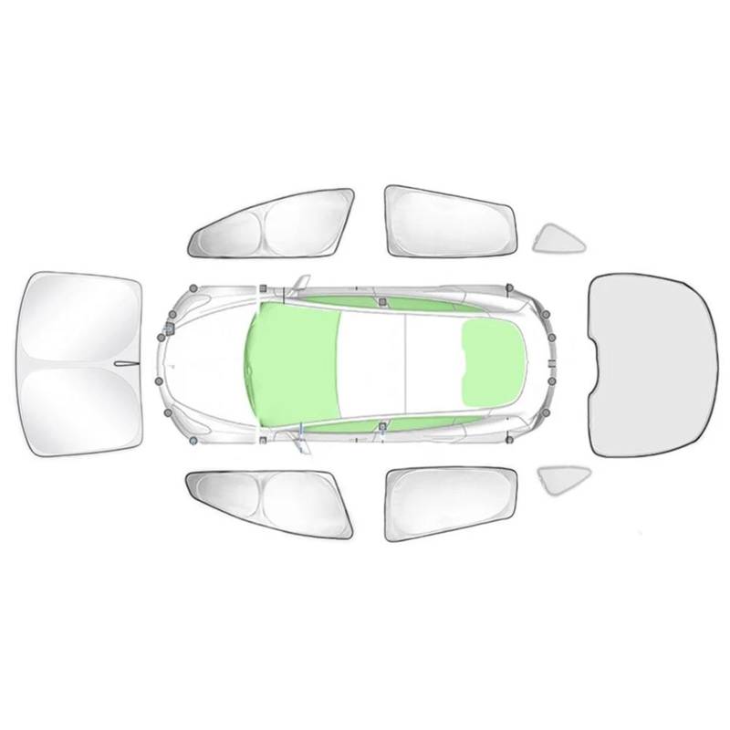 Sonnenschirm Auto Sonnenschutz Aus Silberbeschichtetem Stoff Für Tesla Für Modell Y 2020-2023 Sichtschutz Für Seitenfenster Jalousie Beschattung Campingzubehör Sonnenschutz(8PCS) von YSQIFBABD