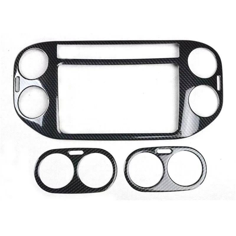 Auto Dekoration Für VW Für Tiguan 2010-2014 Auto-Armaturenbrett-Entlüftungsabdeckungsrahmen Autoverkleidung Innenausstattung 3 Teile Abdeckung Protector(Carbon Pattern) von YSQOFD