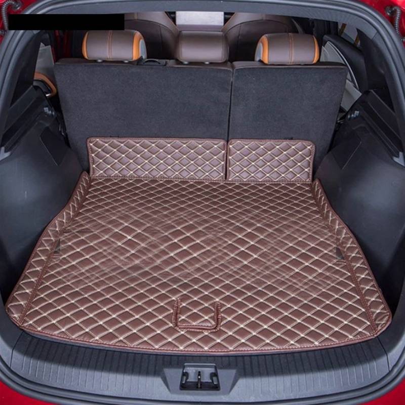 Für BYD Atto 3 EV 2022 2023 Benutzerdefinierte Kofferraummatten Leder Langlebig Cargo Liner Boot Teppiche Innenabdeckung Autozubehör Kofferraum(Kaffee) von YSQOFD