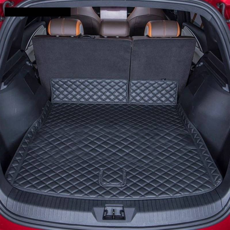 Für BYD Atto 3 EV 2022 2023 Benutzerdefinierte Kofferraummatten Leder Langlebig Cargo Liner Boot Teppiche Innenabdeckung Autozubehör Kofferraum(Schwarz) von YSQOFD