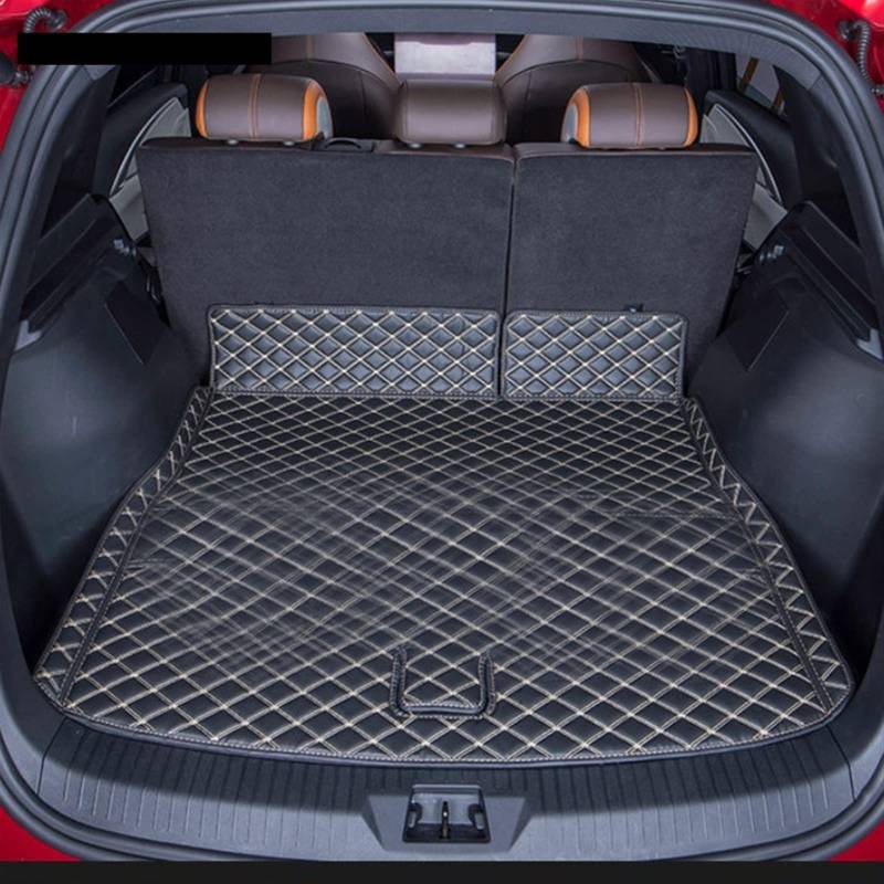 Für BYD Atto 3 EV 2022 2023 Benutzerdefinierte Kofferraummatten Leder Langlebig Cargo Liner Boot Teppiche Innenabdeckung Autozubehör Kofferraum(Schwarzbeige) von YSQOFD