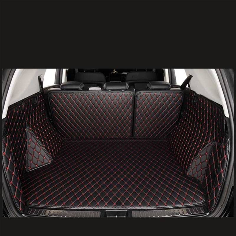 Für CR-V 2012-2015 Vollständige Abdeckung Autoboden Kofferraum Teppich Matten Autozubehör Auto-Styling Teppich Automobile Rückseite Kofferraum(Schwarz Rot) von YSQOFD