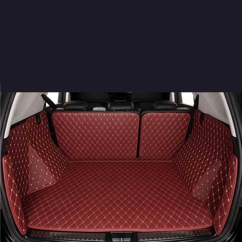 Für CR-V 2012-2015 Vollständige Abdeckung Autoboden Kofferraum Teppich Matten Autozubehör Auto-Styling Teppich Automobile Rückseite Kofferraum(WEINROT) von YSQOFD