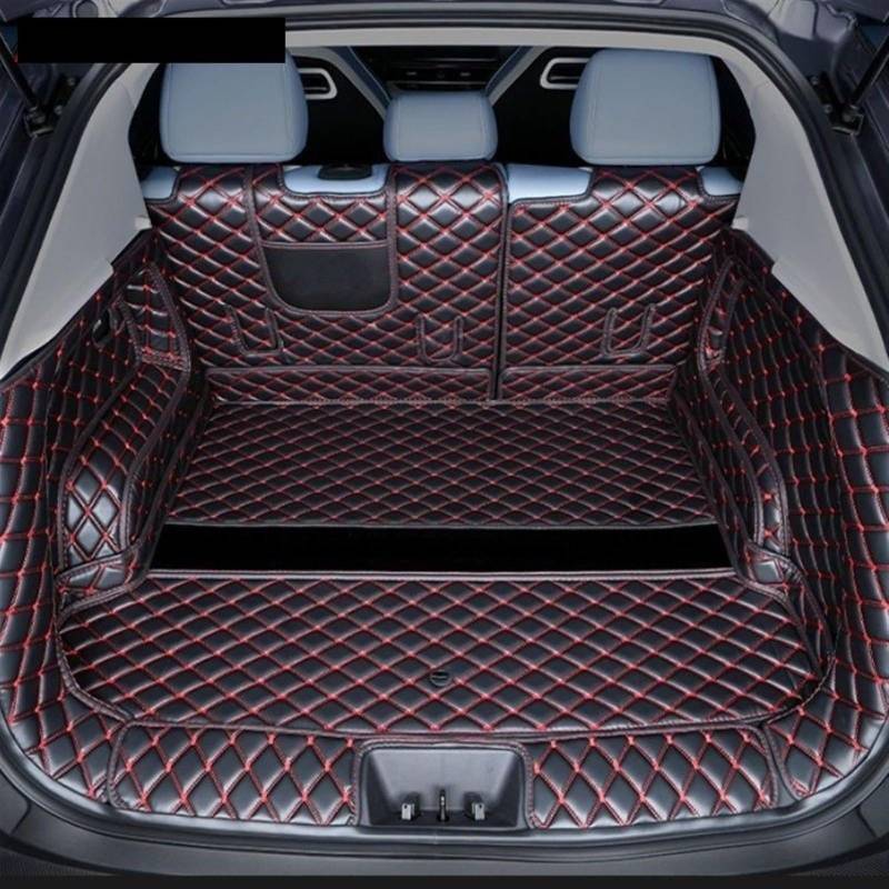 Für Chery Für Omoda C5 FX 2022 2023 Vollständige Abdeckung Benutzerdefinierte Kofferraummatten Leder Langlebig Cargo Liner Boot Teppiche Kofferraum(Schwarz Rot) von YSQOFD