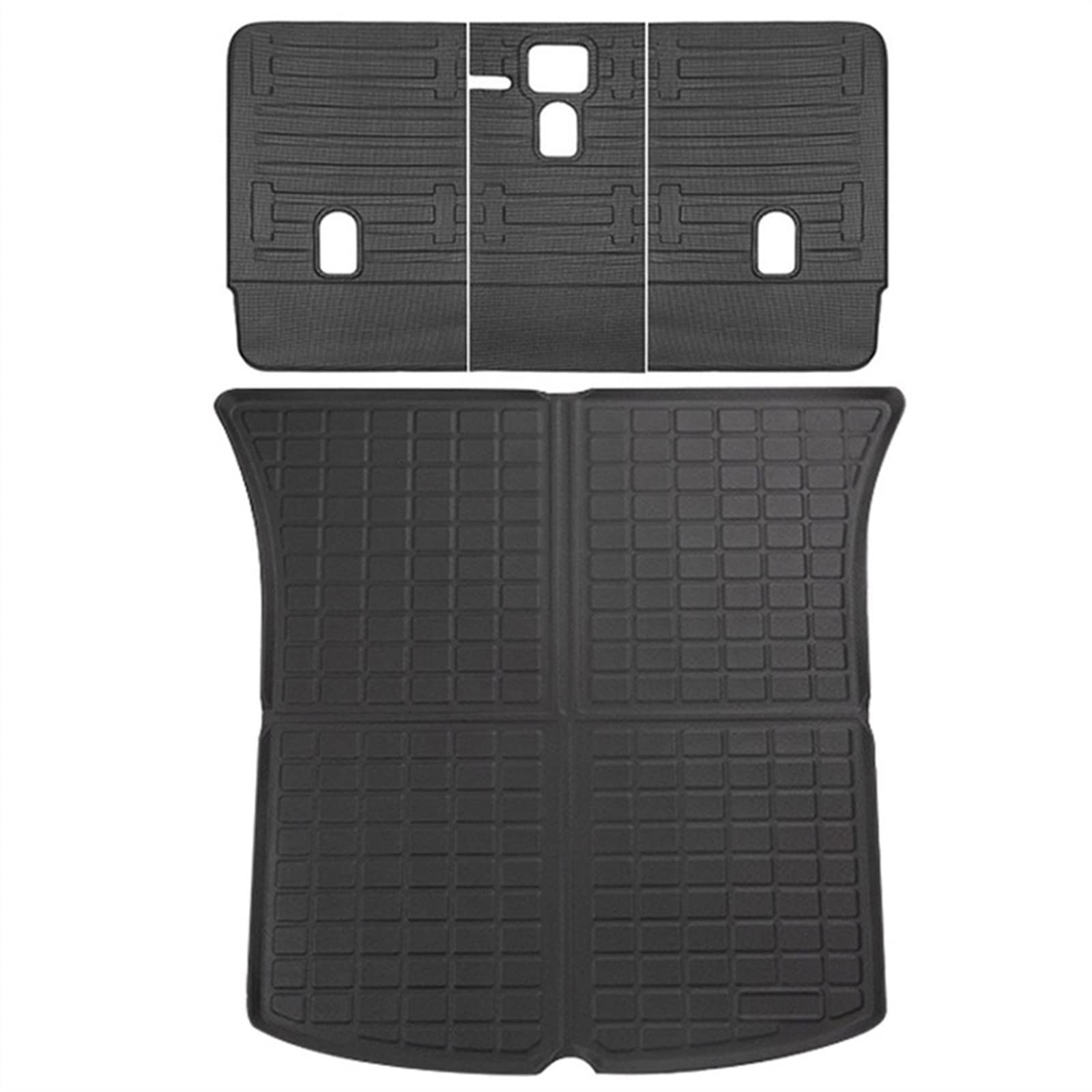 Für Tesla Für Modell Y Sitze Rückenschutz Anti-Kick-TPE-Matte Sitzbezug Und Kofferraummatten-Set Kofferraumteppich Cargo Liner Kofferraum(1Set) von YSQOFD