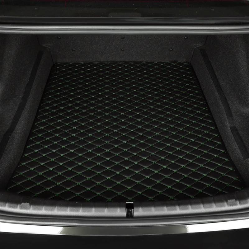 Kofferraummatten Für VW Für Golf 7 2014-2020 Autozubehör Innendetails Kofferraum(SCHWARZ GRÜN) von YSQOFD