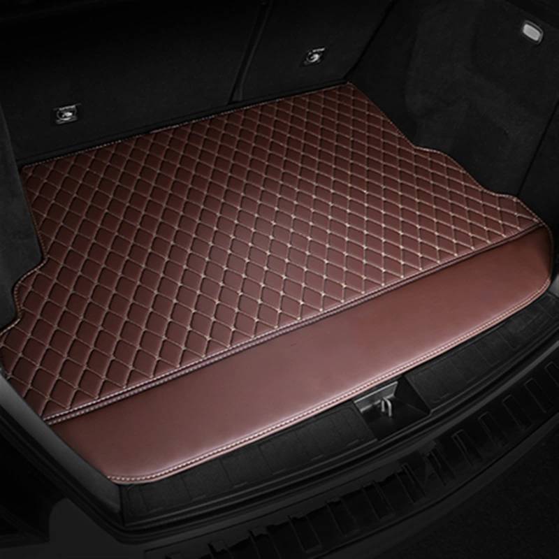 Kofferraummatten-Set Für Tesla Für Modell Y 2021 TPE XPE Grid Cargo Pad Kfz-Innenausstattung Kofferraum(Kaffee) von YSQOFD