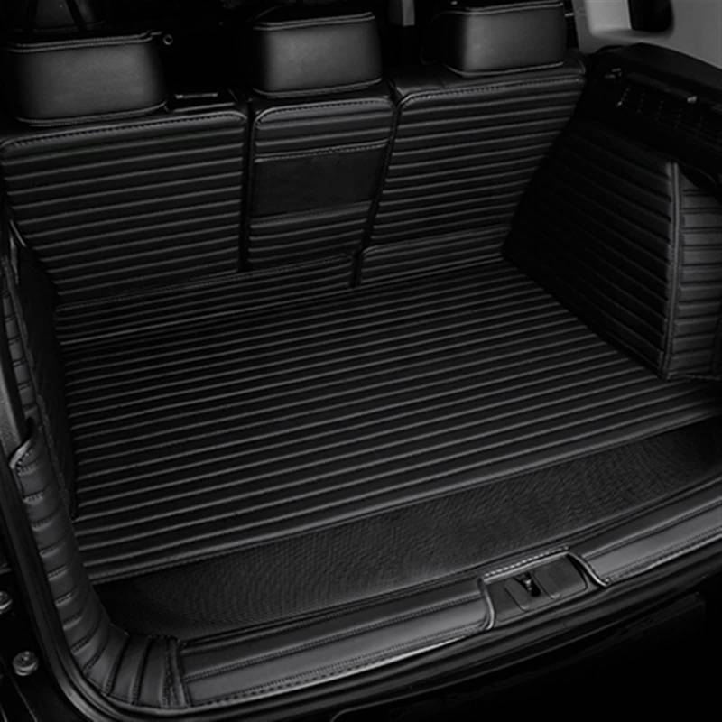 Vollständig Umrandetes Kofferraummatten-Set Für Tesla Für Modell Y 2021 TPE XPE Stripe Cargo Pad Autoinnenausstattung Kofferraum(Schwarz) von YSQOFD