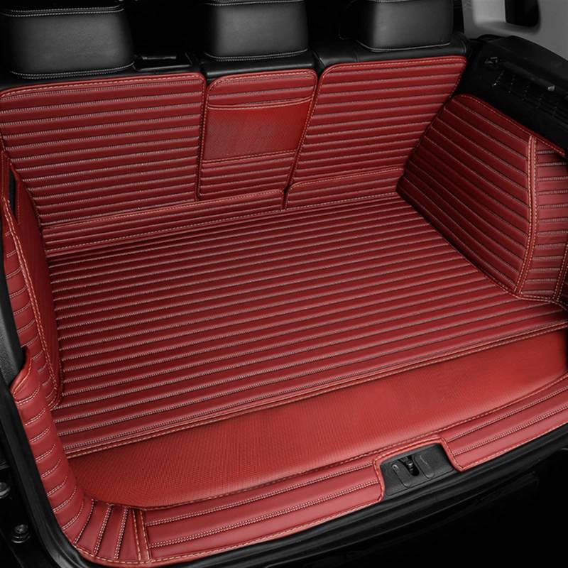 Vollständig Umrandetes Kofferraummatten-Set Für Tesla Für Modell Y 2021 TPE XPE Stripe Cargo Pad Autoinnenausstattung Kofferraum(WEINROT) von YSQOFD