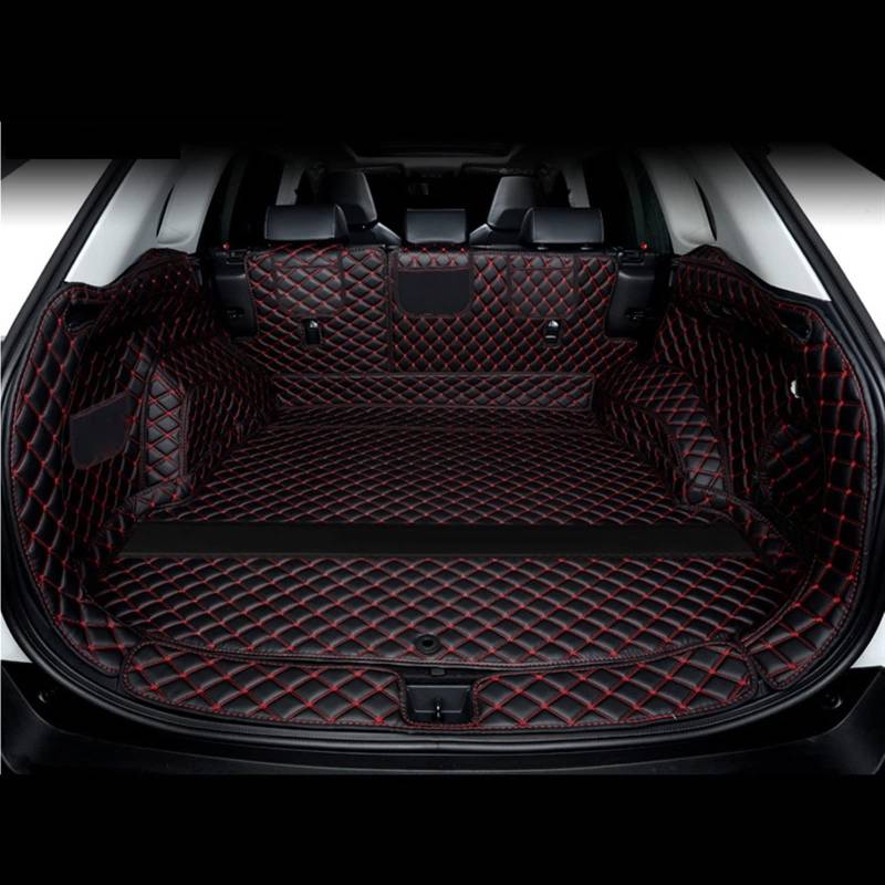 Vollständige Abdeckung Custom Car Kofferraummatte Für Toyota Für RAV4 2020 Autozubehör Custom Cargo Liner Car Styling Autozubehör Kofferraum(Schwarz Rot) von YSQOFD