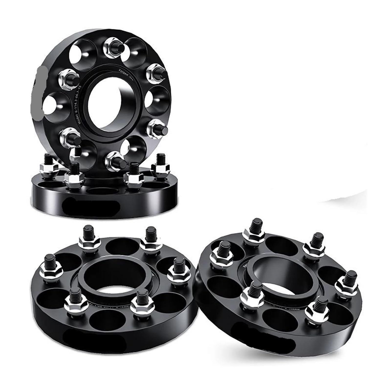 WheelSpacers 2/4 Stück 30/35/38 mm PCD 6 x 139,7 CB 93,1 mm Spurverbreiterungen Adapter 6 Ösen für Ranger M12 x 1,5 Spürverbreiterungsatz(4Pcs Black 30mm) von YSQOFJDFJ