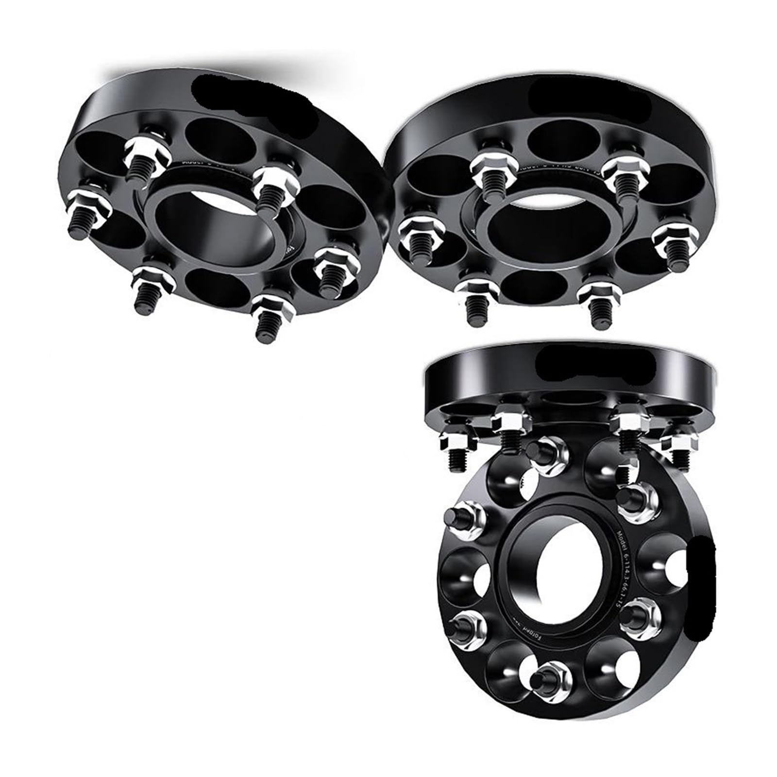 WheelSpacers 2/4 Stück 30/35/38 mm PCD 6 x 139,7 CB 93,1 mm Spurverbreiterungen Adapter 6 Ösen für Ranger M12 x 1,5 Spürverbreiterungsatz(4Pcs Black 35mm) von YSQOFJDFJ