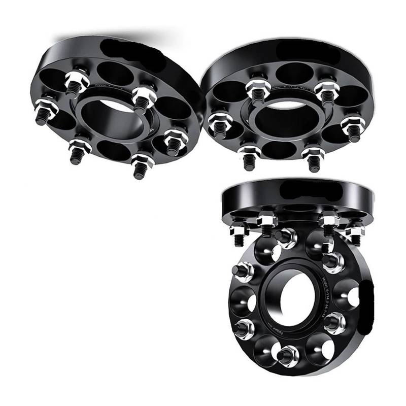 WheelSpacers 2/4 Stück 30/35/38 mm PCD 6 x 139,7 CB 93,1 mm Spurverbreiterungen Adapter 6 Ösen für Ranger M12 x 1,5 Spürverbreiterungsatz(4Pcs Black 35mm) von YSQOFJDFJ